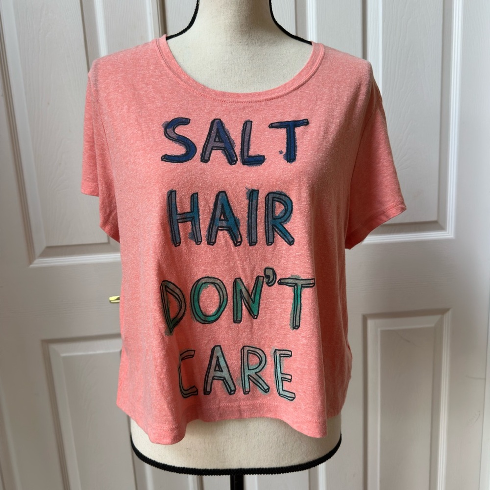 Bethany Mota Coral Salt Hair Don’t Care Crop Top